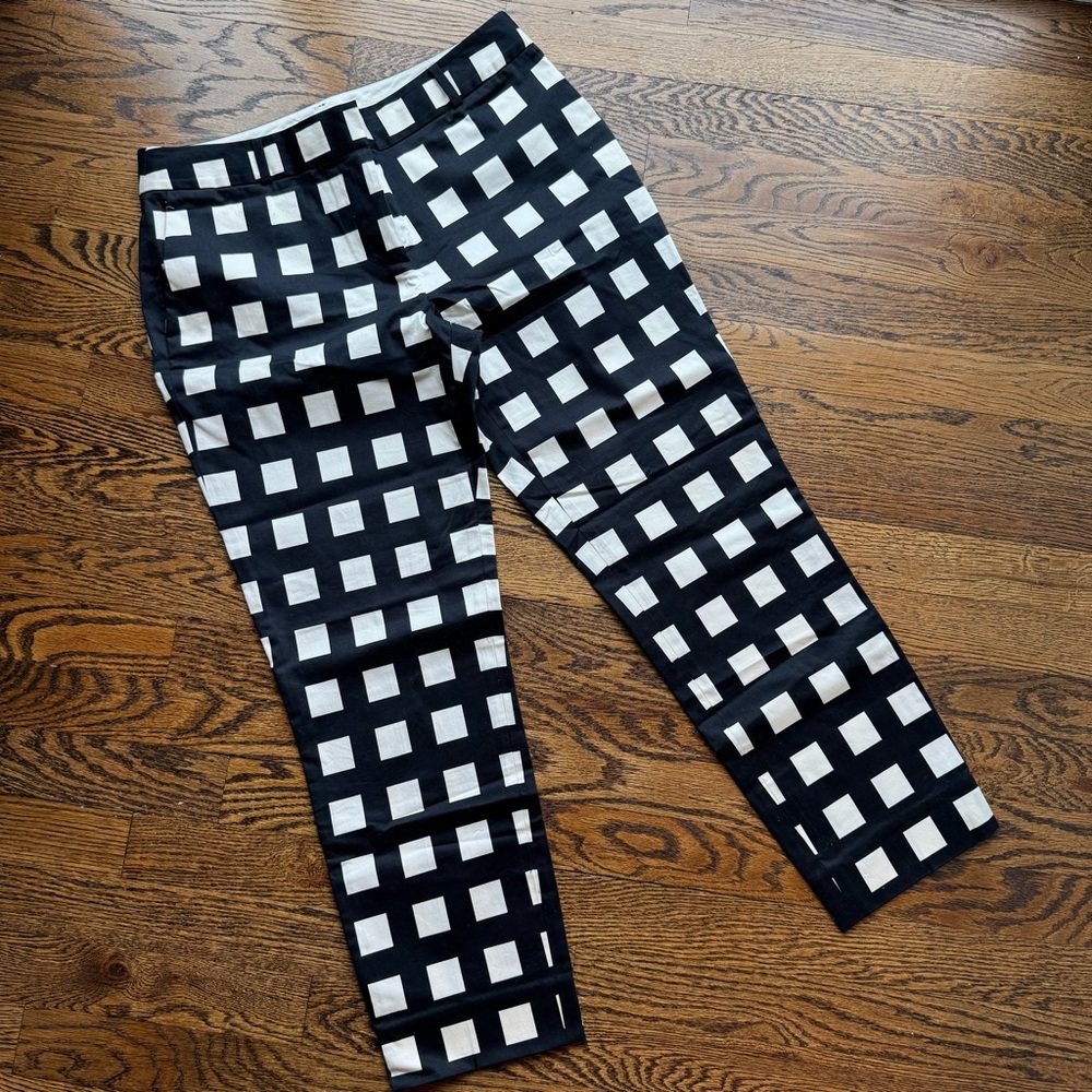 Kate Spade New York Live Colorfully 4 Black and White Checkered Dress Pants